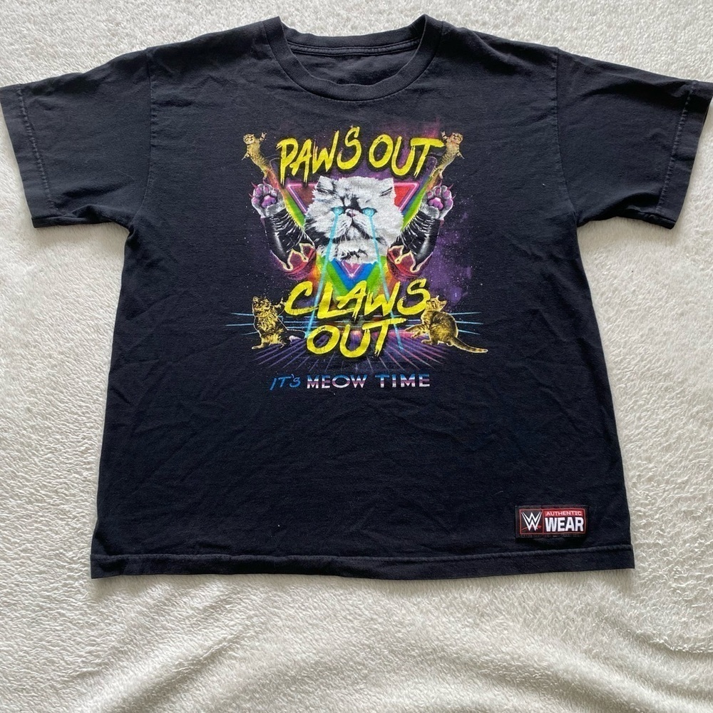 WWE Natty Cat Paws out claws out Tshirt black size medium​​​​​​